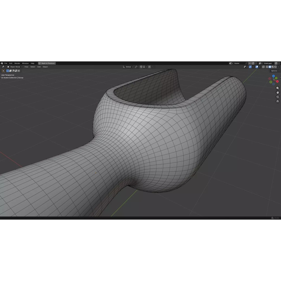 Wood Scoop 3D Model – Low Poly PBR Kitchenware, FBX, OBJ - View 32