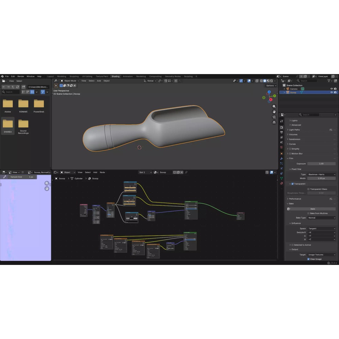 Wood Scoop 3D Model – Low Poly PBR Kitchenware, FBX, OBJ - View 38