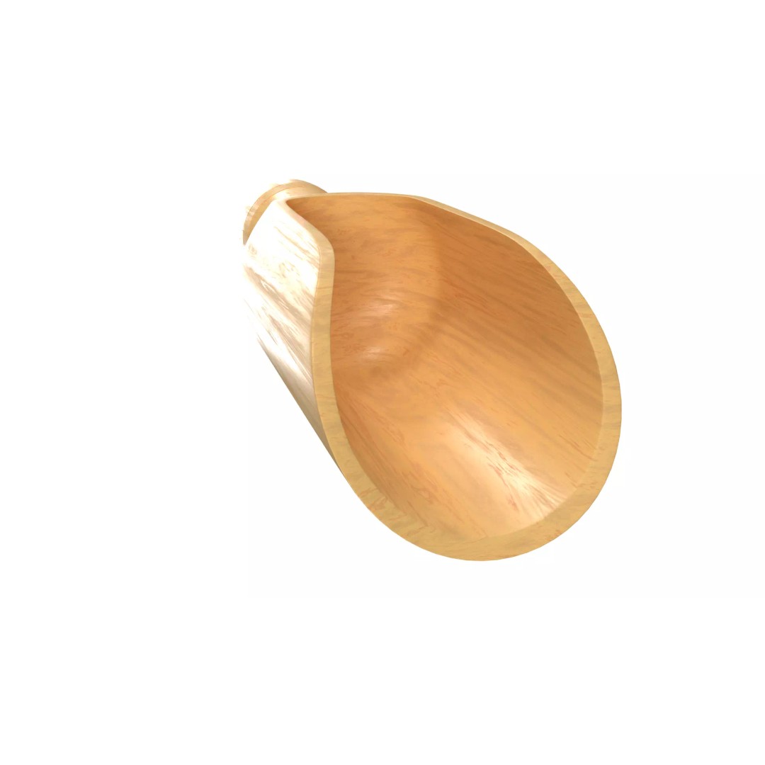 Wood Scoop 3D Model – Low Poly PBR Kitchenware, FBX, OBJ - View 5