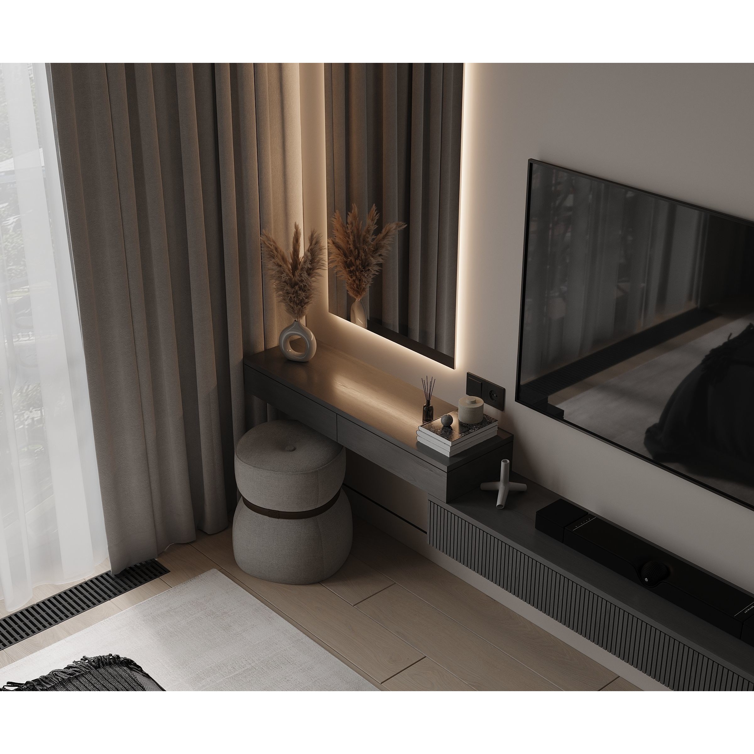 Interior Bedroom and Living Room - Game-Ready 3D Model