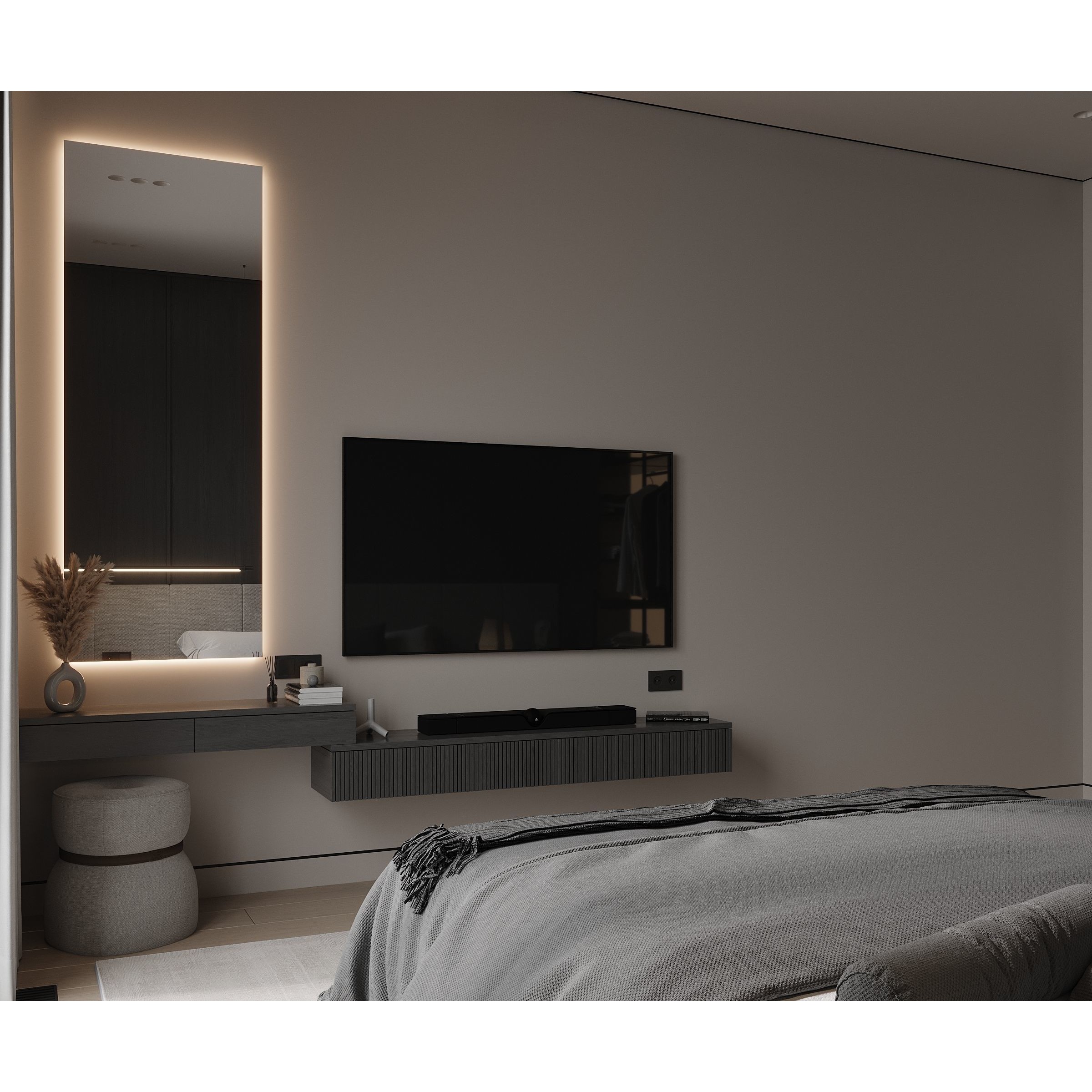 Interior Bedroom and Living Room - Game-Ready 3D Model - View 13