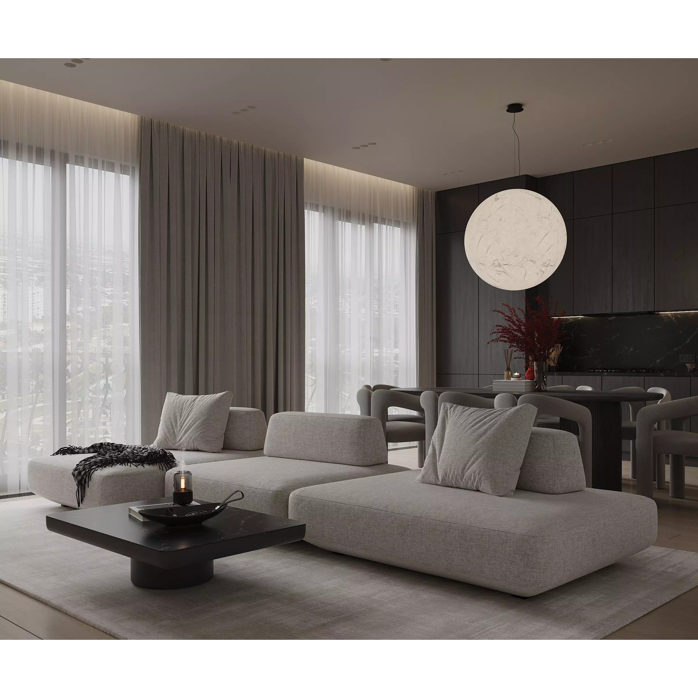 Interior Bedroom and Living Room - Game-Ready 3D Model - View 2