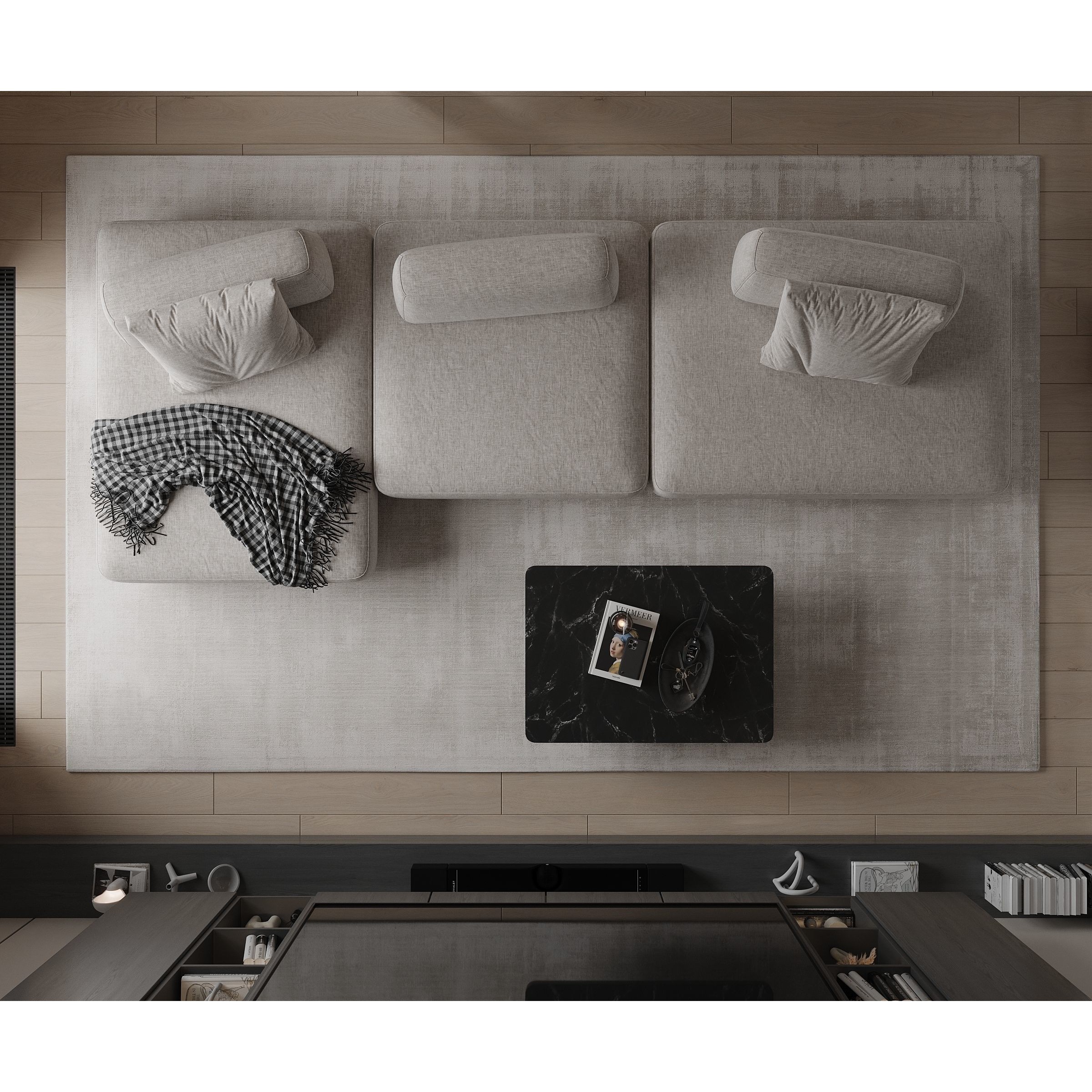Interior Bedroom and Living Room - Game-Ready 3D Model - View 7