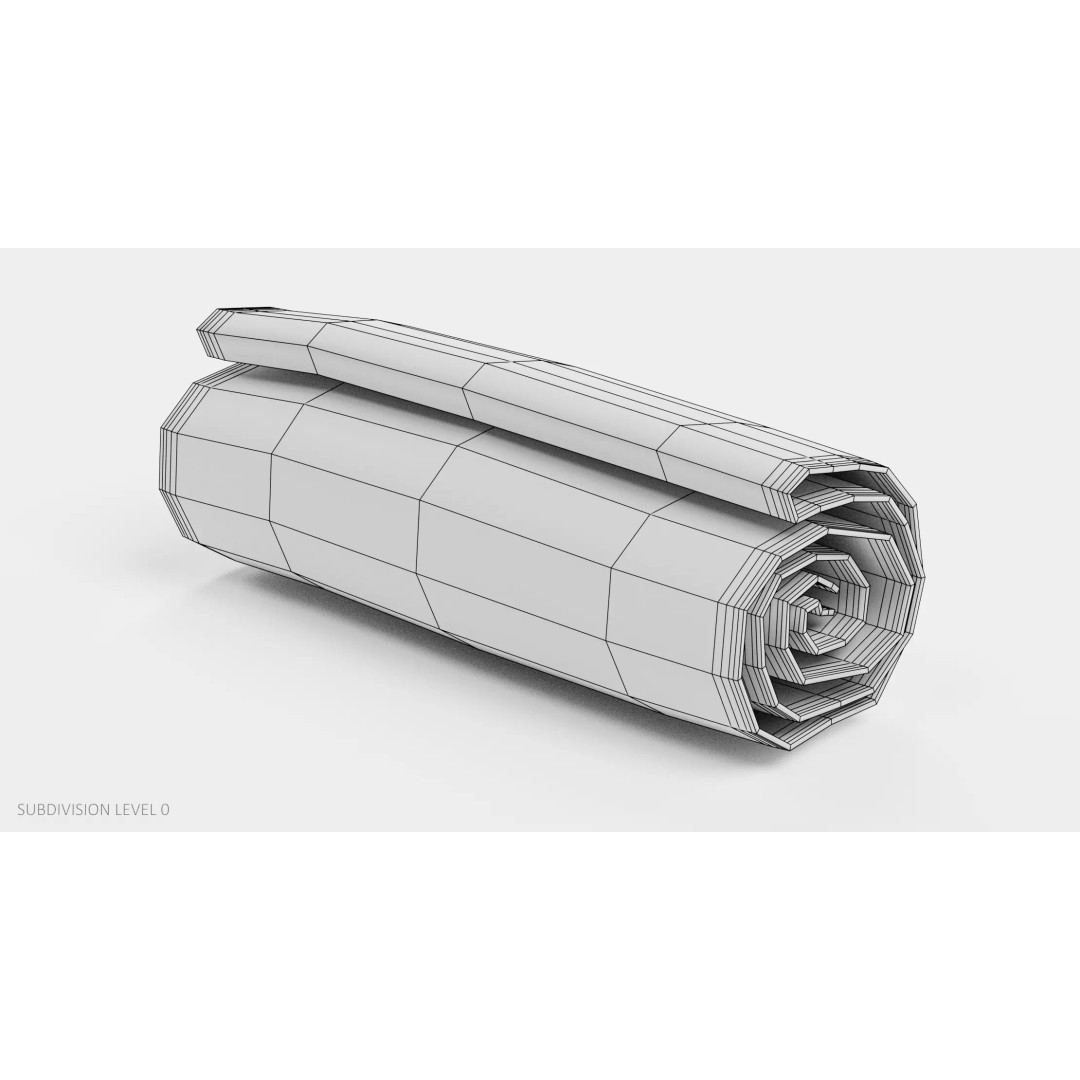 Rolled Towel 3D Model – Realistic Bathroom Linen, Blender PBR - View 12