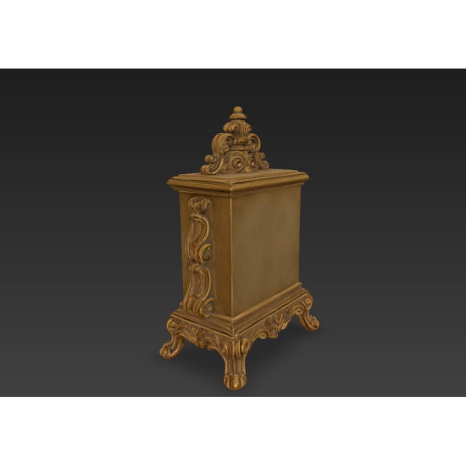 Antique Table Clock 3D Model – Vintage Design, PBR Textures, FBX - View 3
