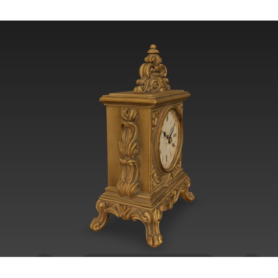 Antique Table Clock 3D Model – Vintage Design, PBR Textures, FBX - View 4