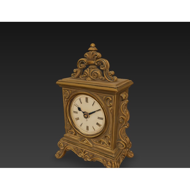 Antique Table Clock 3D Model – Vintage Design, PBR Textures, FBX - View 5