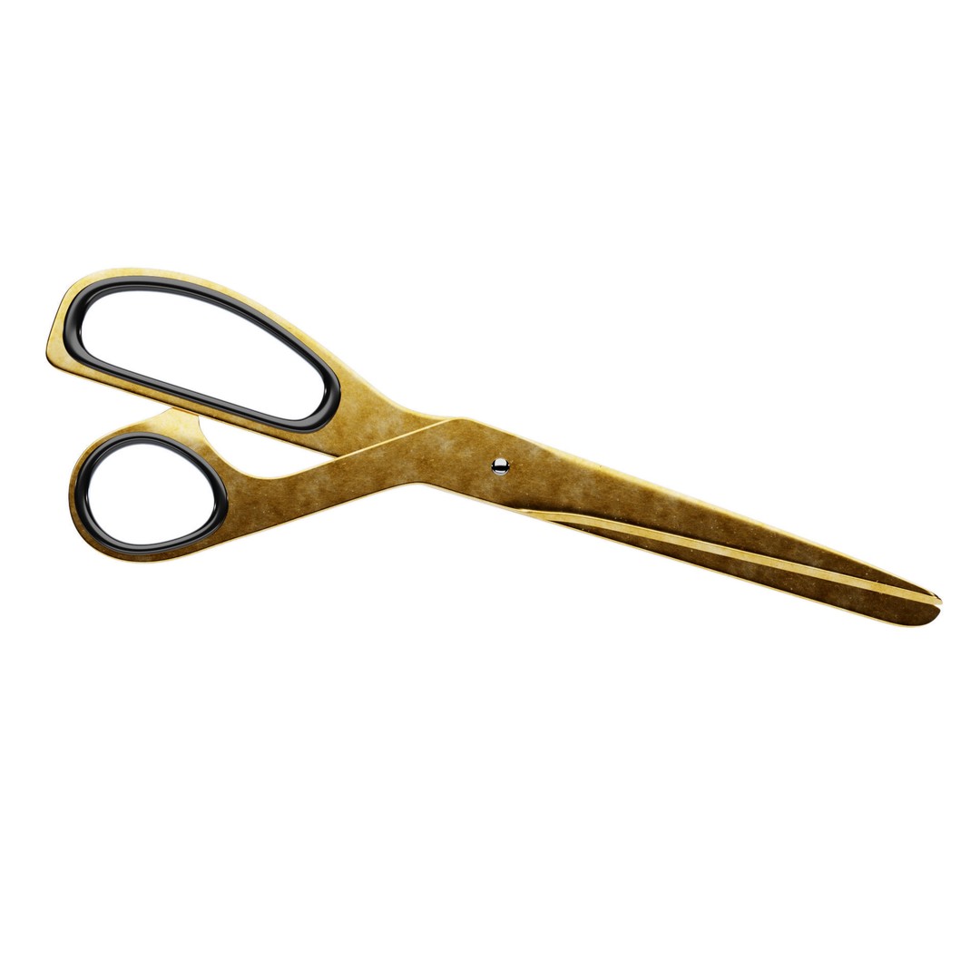 Brass Scissors 3D Model – High Poly PBR Asset, FBX - View 3