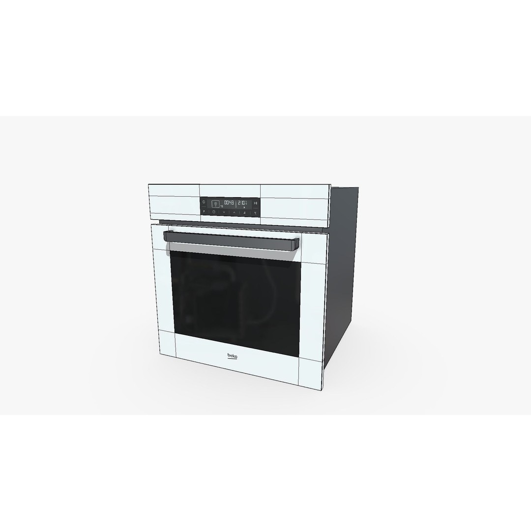 Beko BIM 24400 WCS White 3D Model – Low Poly PBR Kitchen Appliance