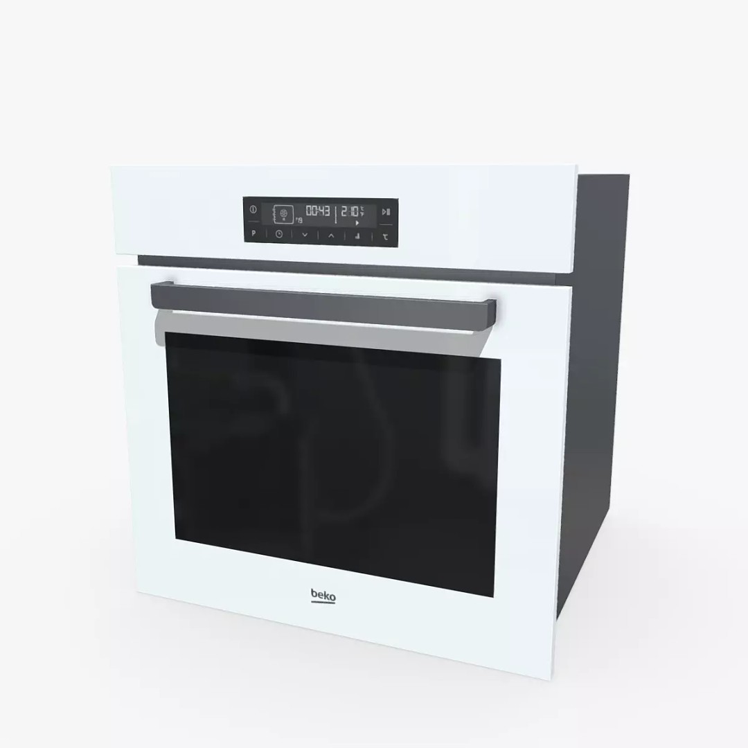 Beko BIM 24400 WCS White 3D Model – Low Poly PBR Kitchen Appliance - View 2