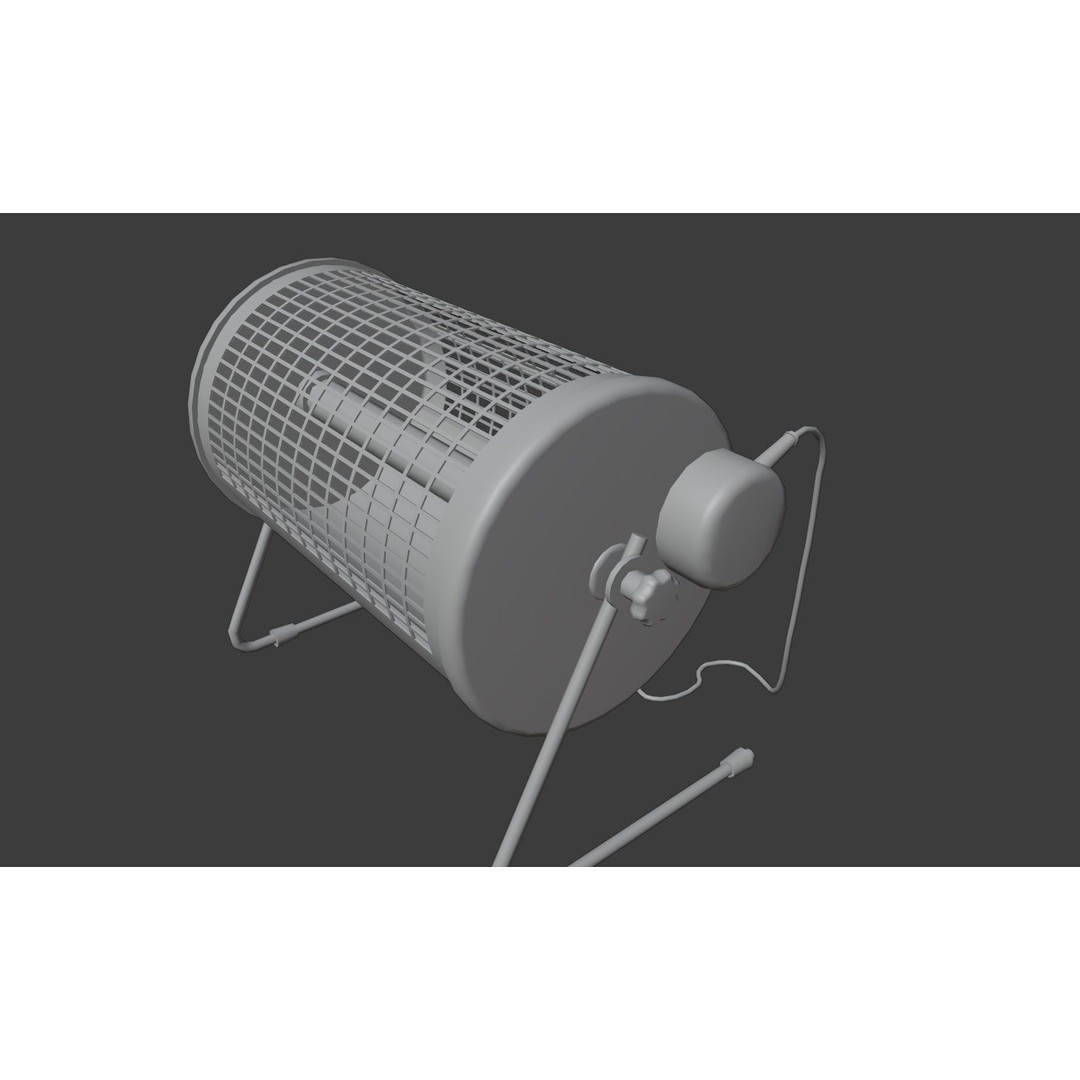 Old Heater 3D Model – Low Poly Vintage Household Appliance, FBX - View 10