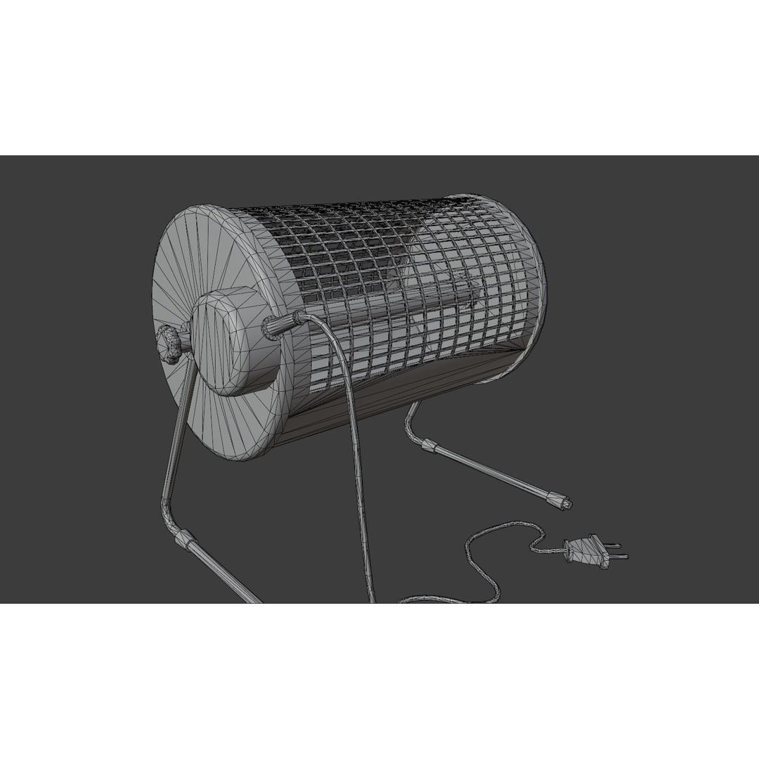 Old Heater 3D Model – Low Poly Vintage Household Appliance, FBX - View 11