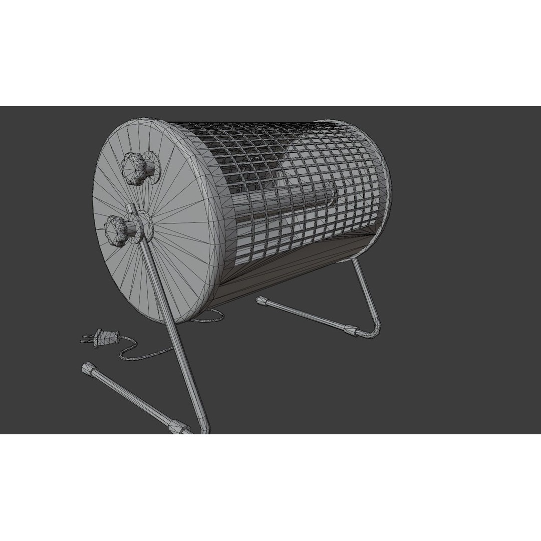 Old Heater 3D Model – Low Poly Vintage Household Appliance, FBX - View 12