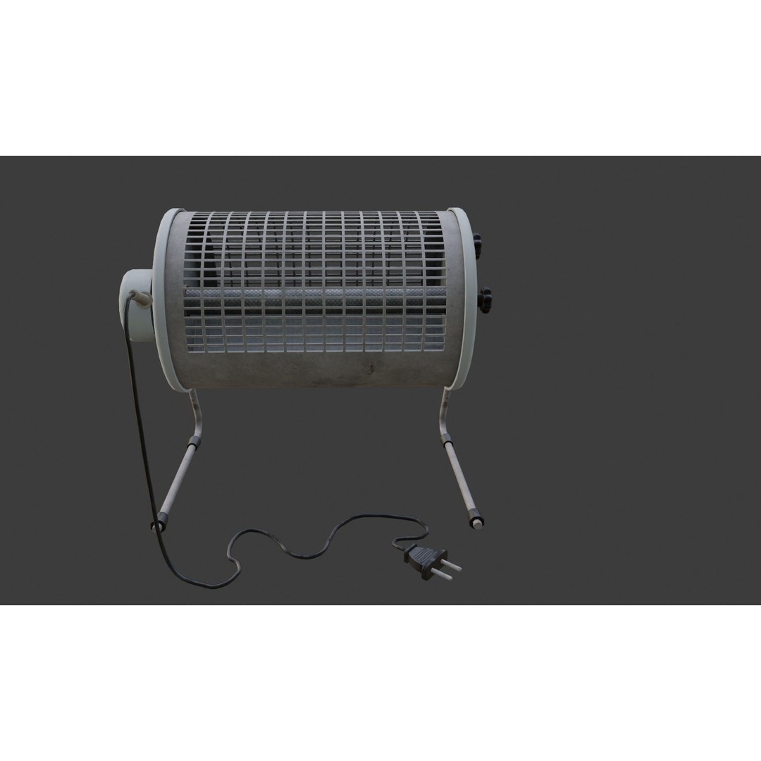 Old Heater 3D Model – Low Poly Vintage Household Appliance, FBX - View 5