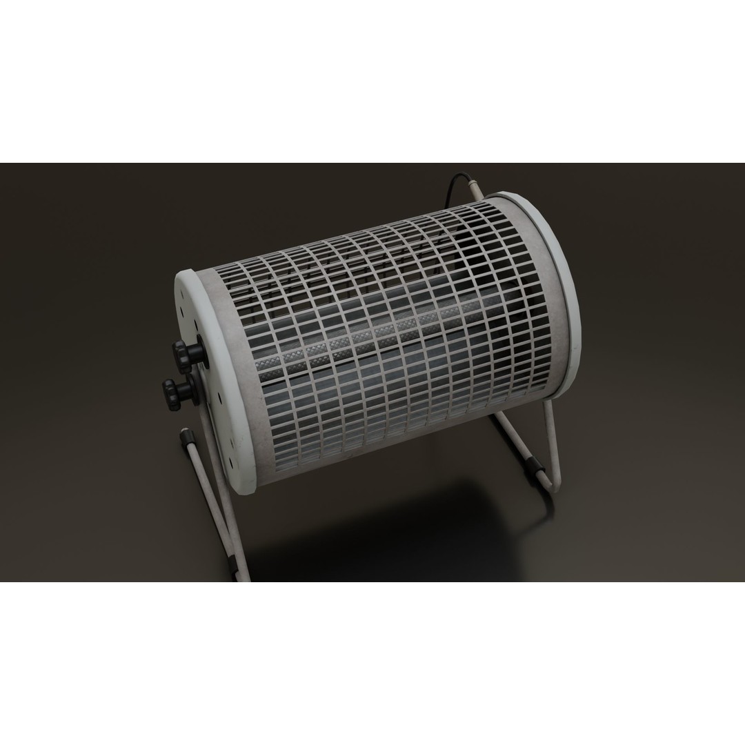 Old Heater 3D Model – Low Poly Vintage Household Appliance, FBX - View 6