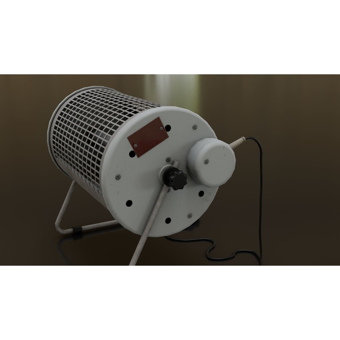 Old Heater 3D Model – Low Poly Vintage Household Appliance, FBX - View 7