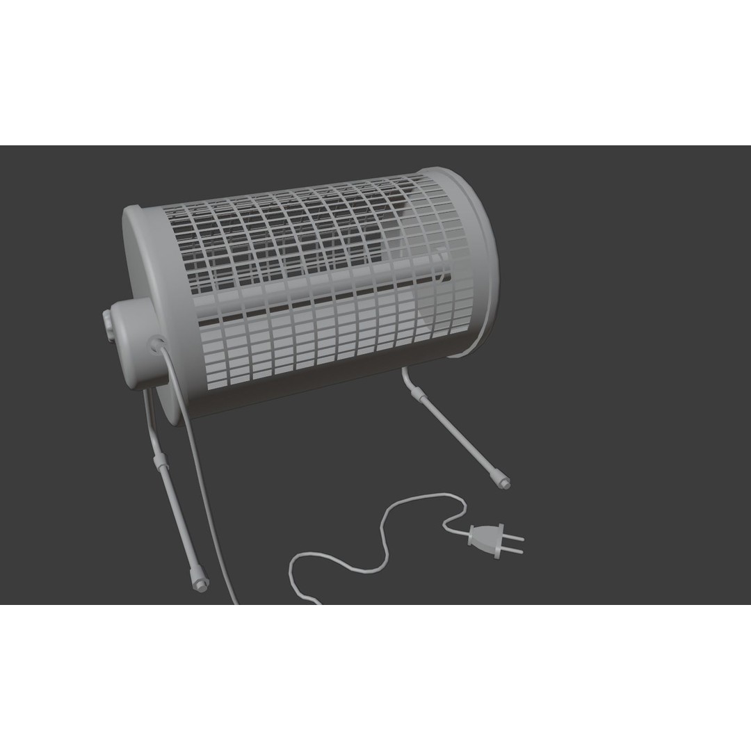 Old Heater 3D Model – Low Poly Vintage Household Appliance, FBX - View 8