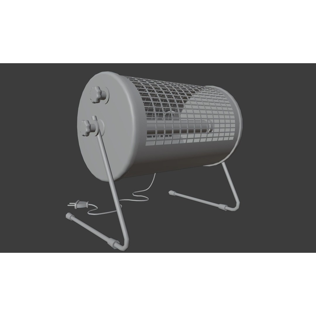 Old Heater 3D Model – Low Poly Vintage Household Appliance, FBX - View 9