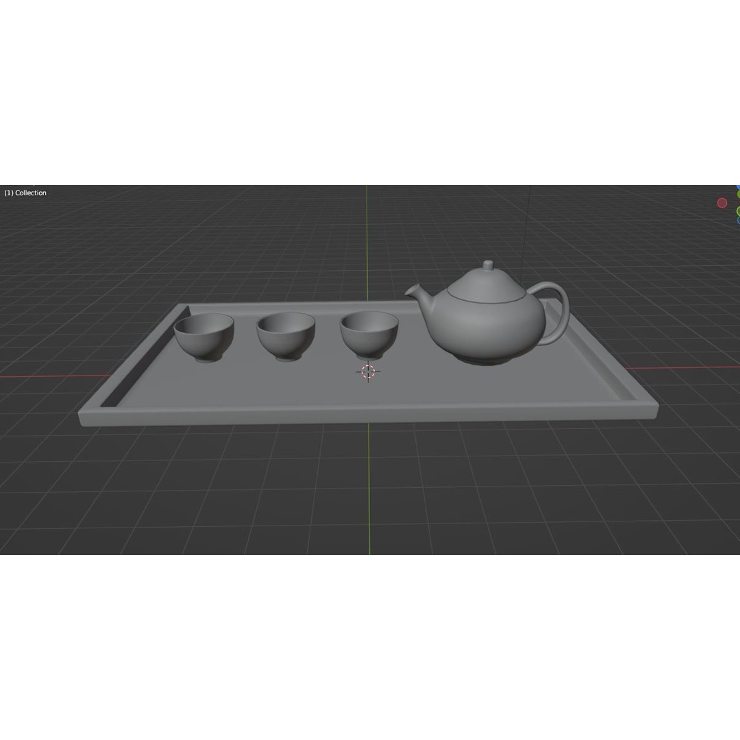 Japanese Tea Set 3D Model – PBR Kitchenware, FBX, OBJ, Blender - View 8