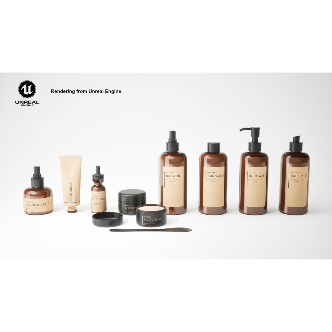 Bodycare Cosmetic Set 3D Model – Realistic PBR Asset, FBX - View 5