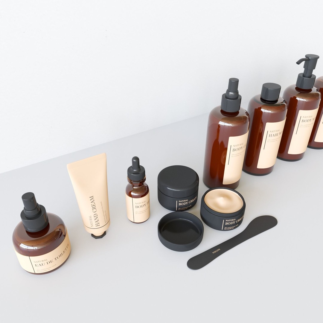 Bodycare Cosmetic Set 3D Model – Realistic PBR Asset, FBX - View 6