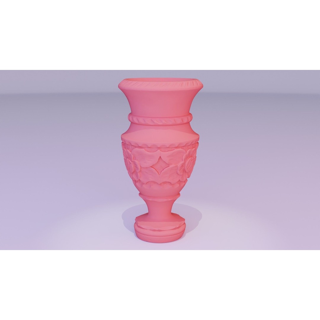 Wood Vase 3D Model – High Poly Handmade Decoration, FBX, OBJ - View 30