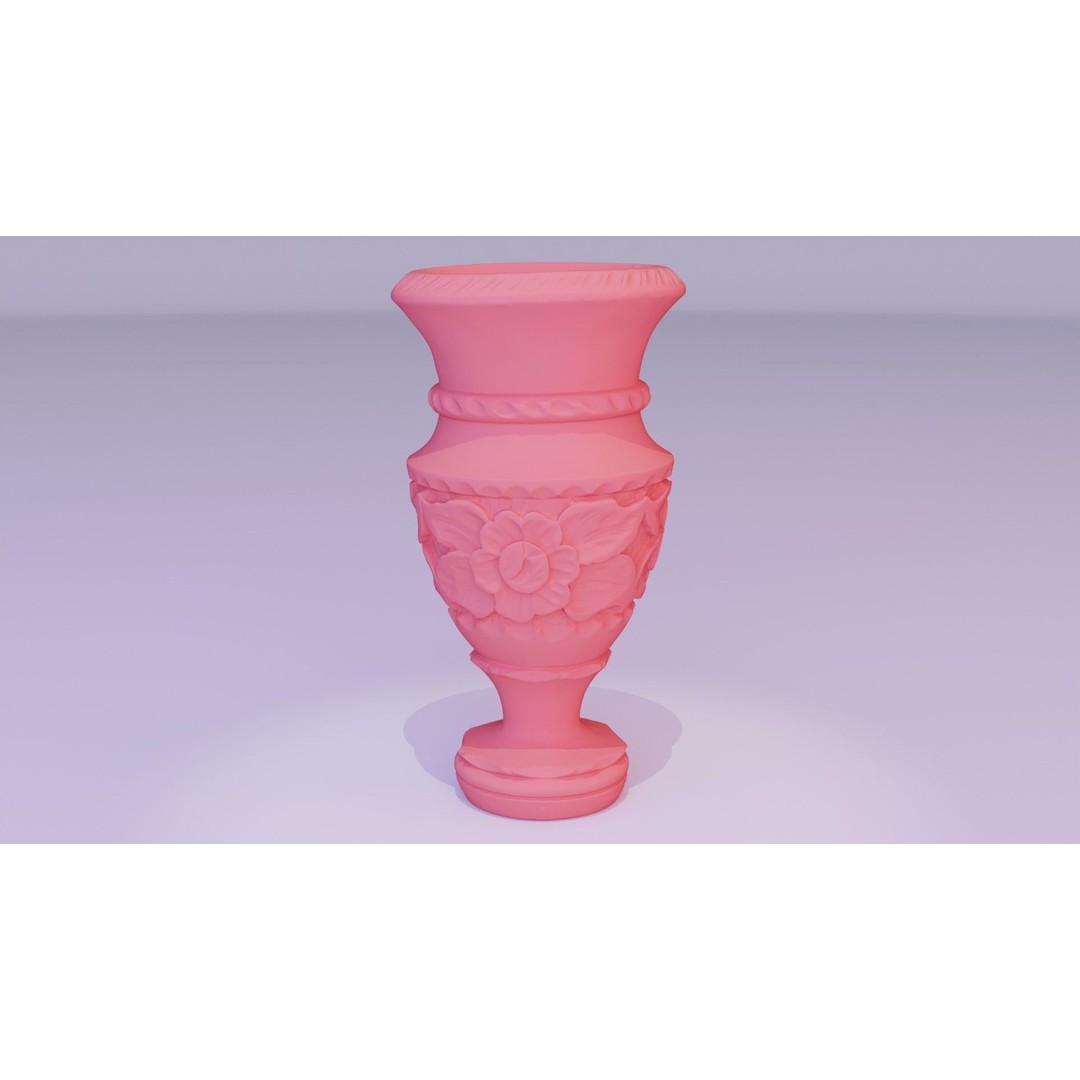 Wood Vase 3D Model – High Poly Handmade Decoration, FBX, OBJ - View 31