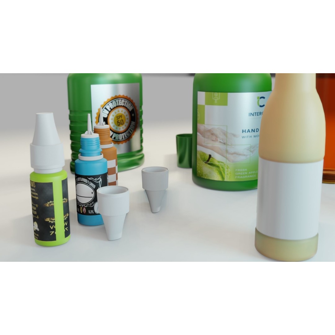 Bottle 3D Model Collection – Low Poly PBR Textured Game Assets, FBX - View 15