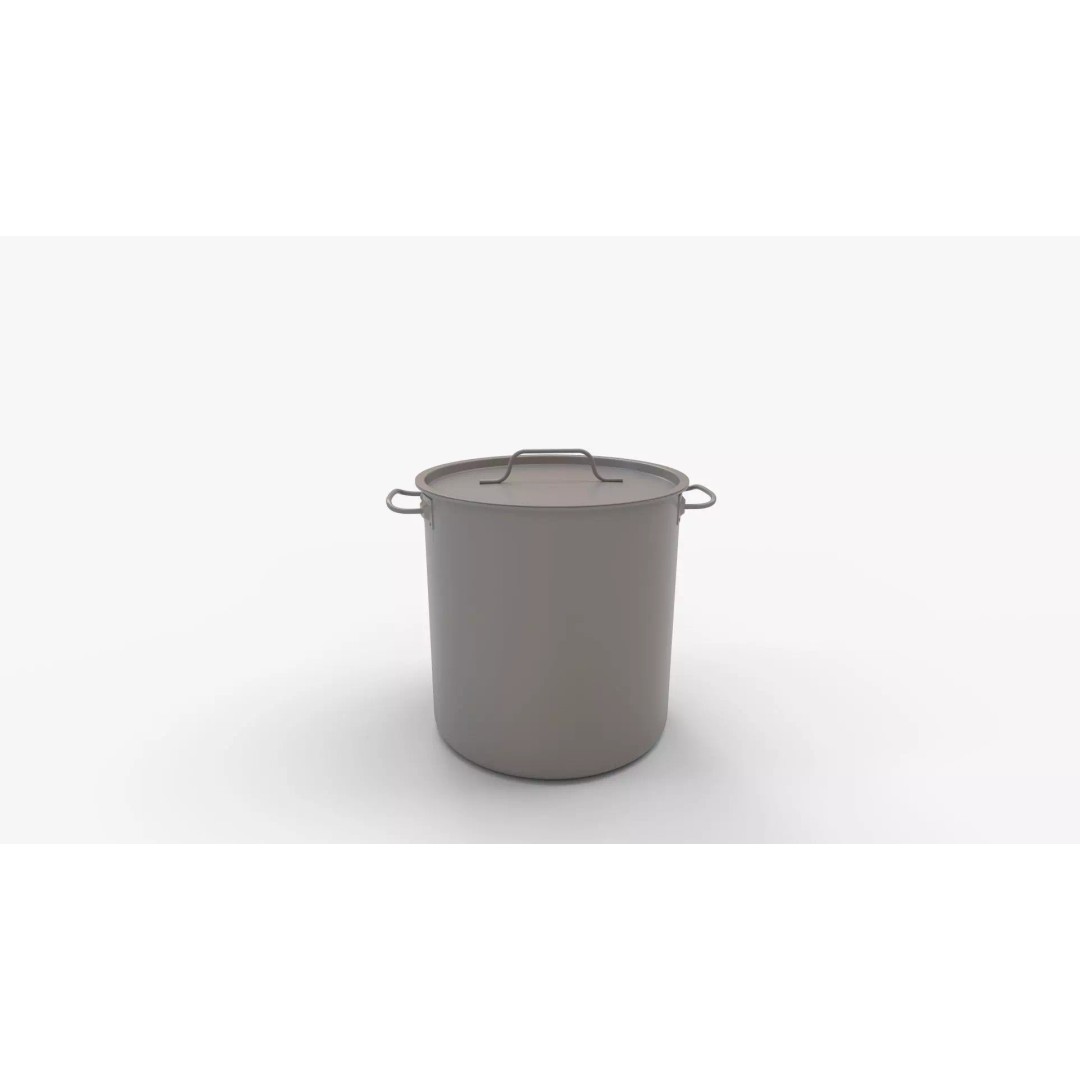 CONCORD Polished Stainless Steel Stock Pot 3D Model – High Quality PBR Asset, FBX, OBJ - View 10