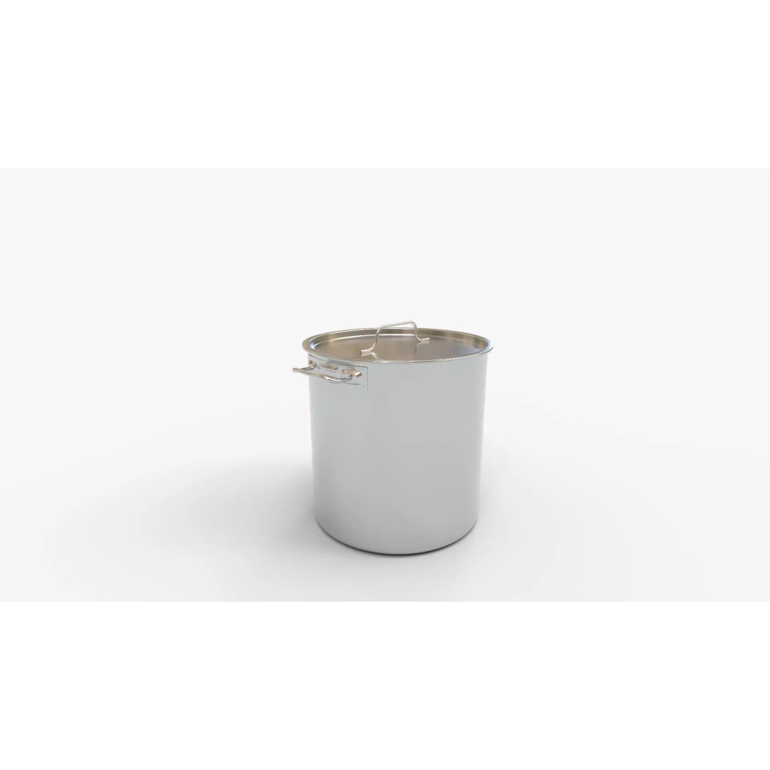 CONCORD Polished Stainless Steel Stock Pot 3D Model – High Quality PBR Asset, FBX, OBJ - View 11