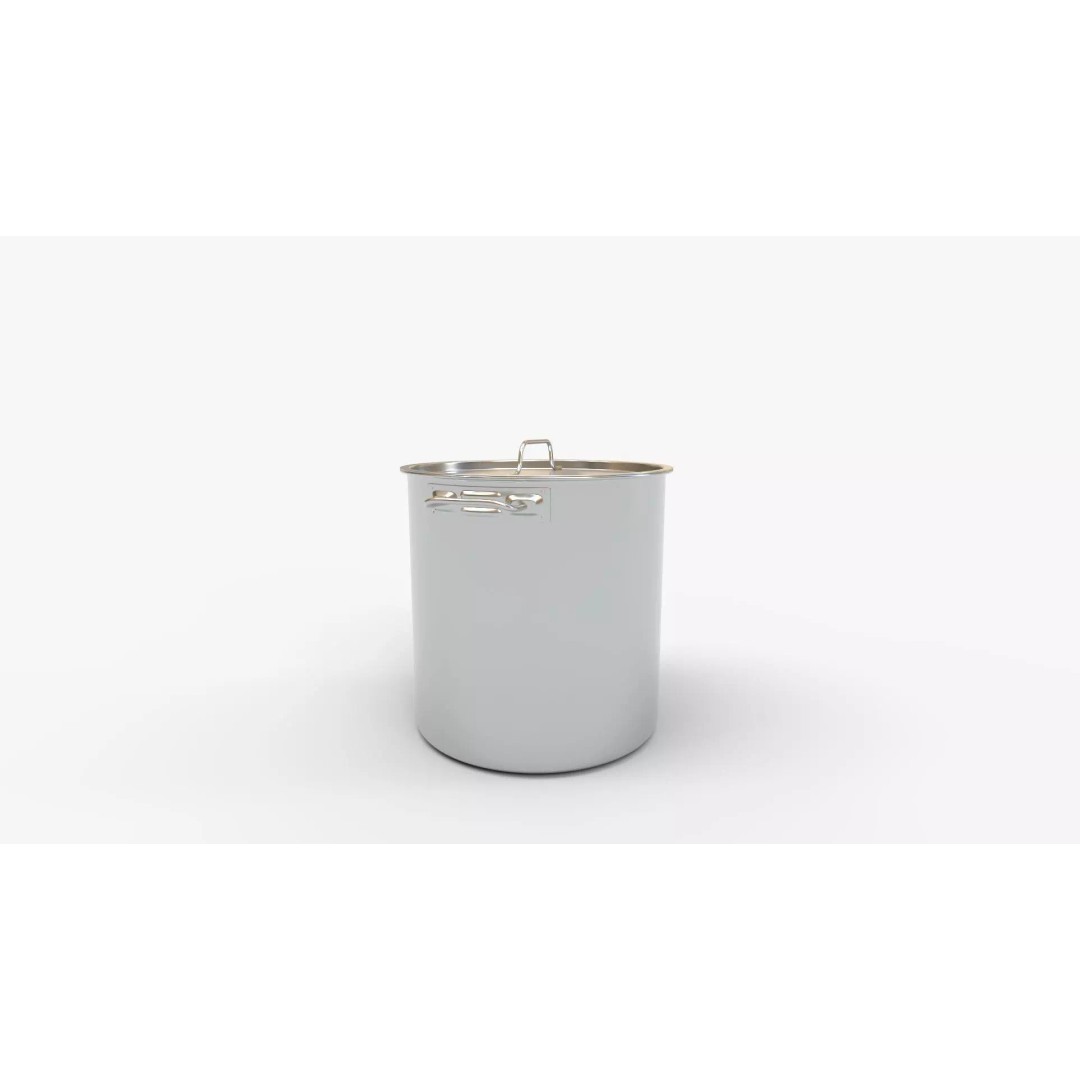 CONCORD Polished Stainless Steel Stock Pot 3D Model – High Quality PBR Asset, FBX, OBJ - View 2