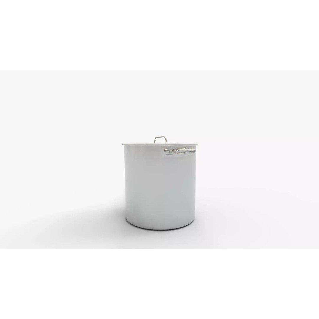 CONCORD Polished Stainless Steel Stock Pot 3D Model – High Quality PBR Asset, FBX, OBJ - View 5