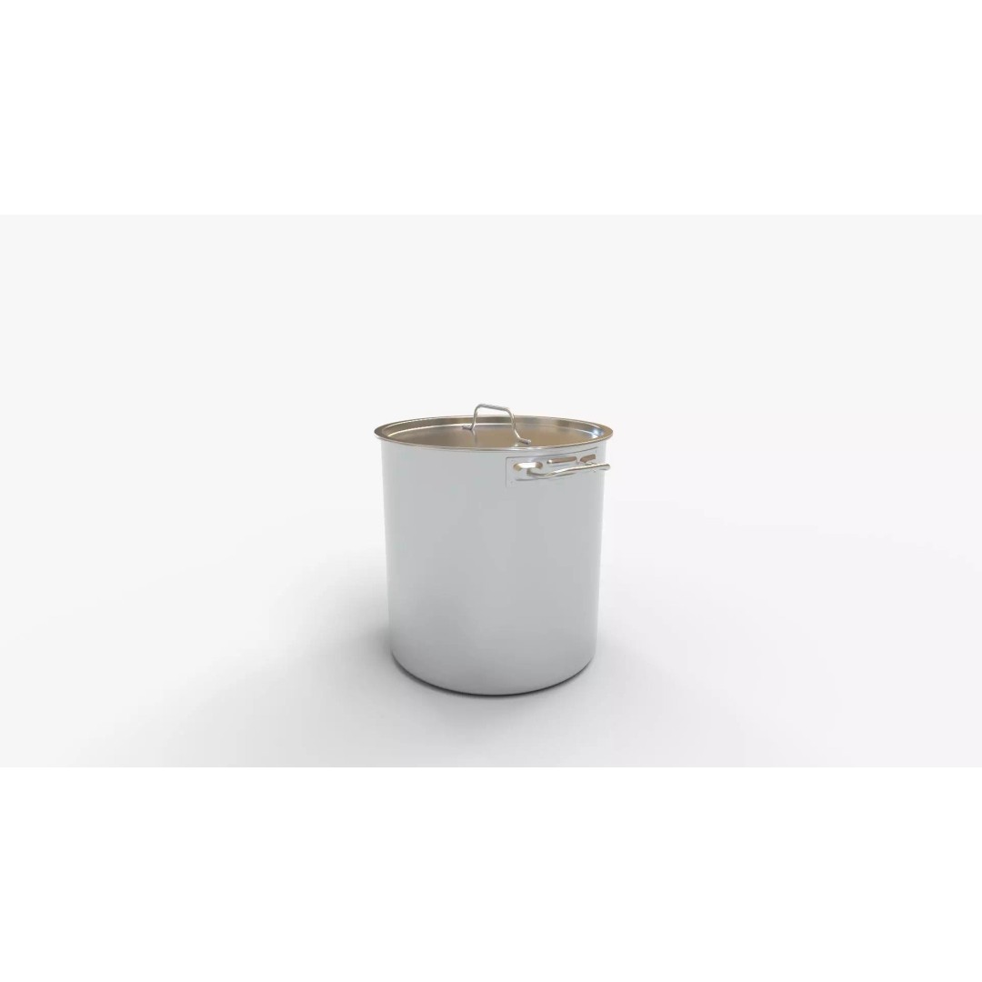 CONCORD Polished Stainless Steel Stock Pot 3D Model – High Quality PBR Asset, FBX, OBJ - View 6