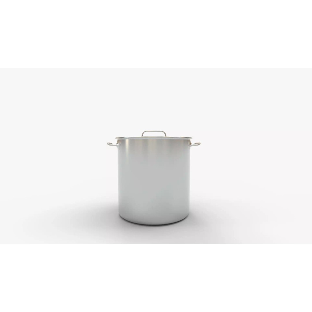CONCORD Polished Stainless Steel Stock Pot 3D Model – High Quality PBR Asset, FBX, OBJ - View 7
