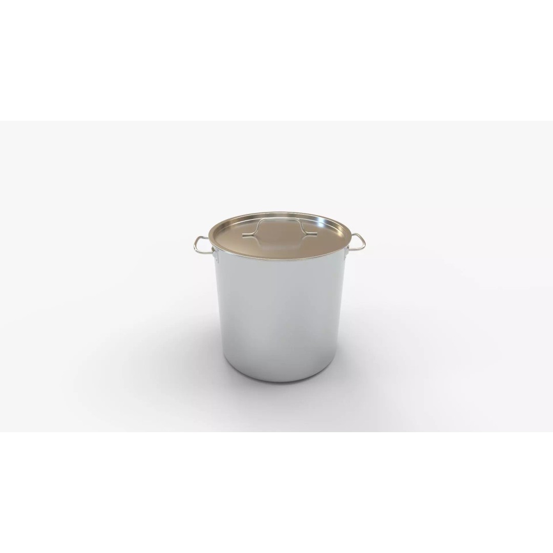 CONCORD Polished Stainless Steel Stock Pot 3D Model – High Quality PBR Asset, FBX, OBJ - View 8