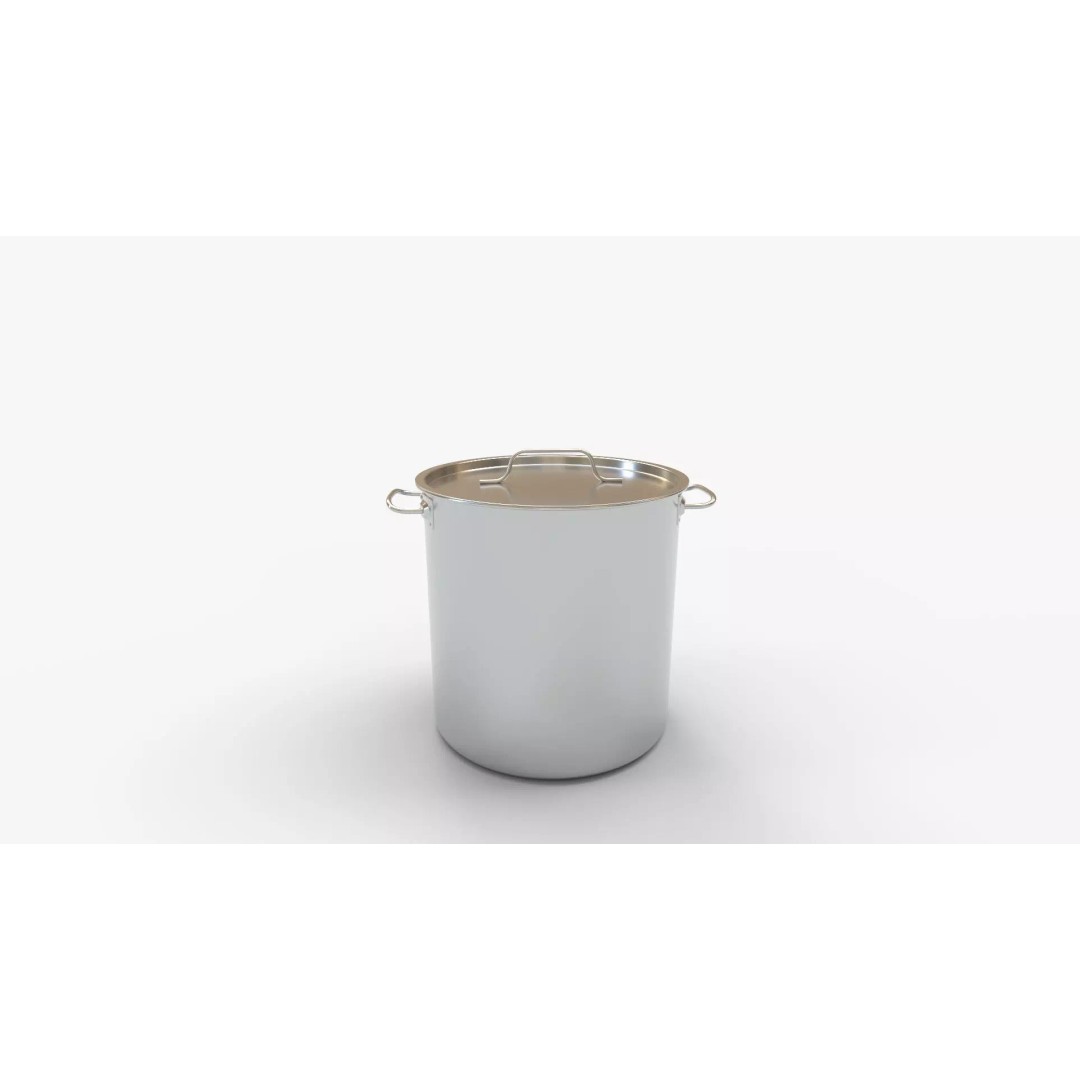 CONCORD Polished Stainless Steel Stock Pot 3D Model – High Quality PBR Asset, FBX, OBJ - View 9