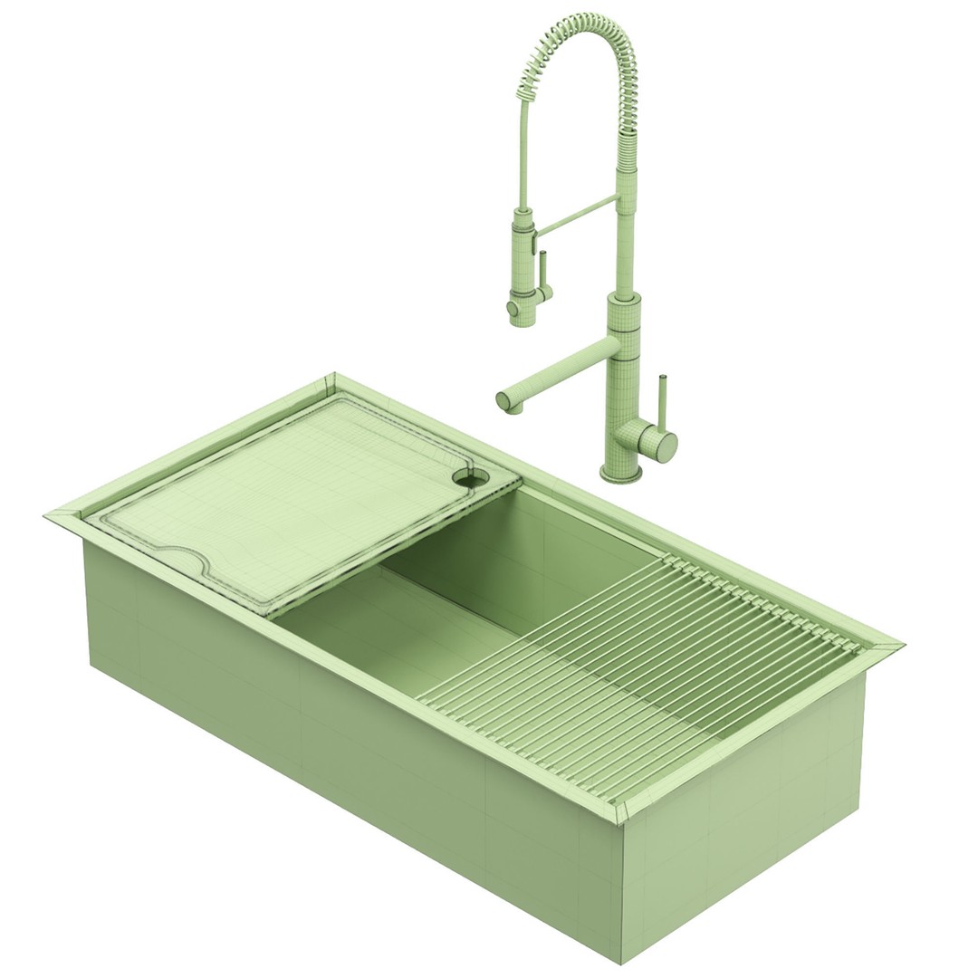 KRAUS Kitchen Sink 3D Model – Modern Design, PBR Textures, FBX