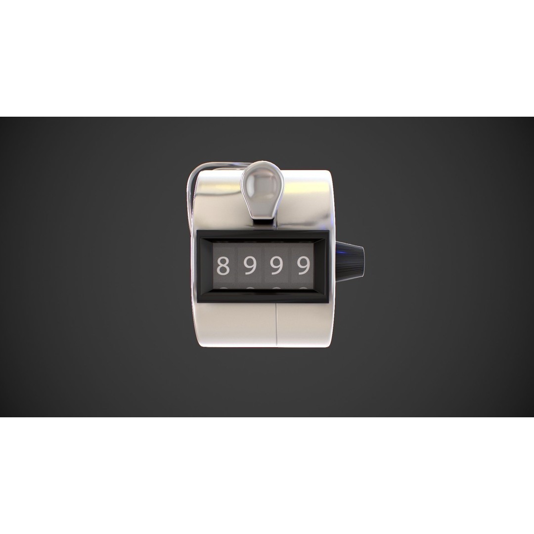 Hand Tally Counter 3D Model – Low Poly PBR Game Asset, FBX, OBJ - View 10