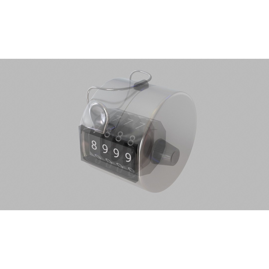 Hand Tally Counter 3D Model – Low Poly PBR Game Asset, FBX, OBJ - View 17