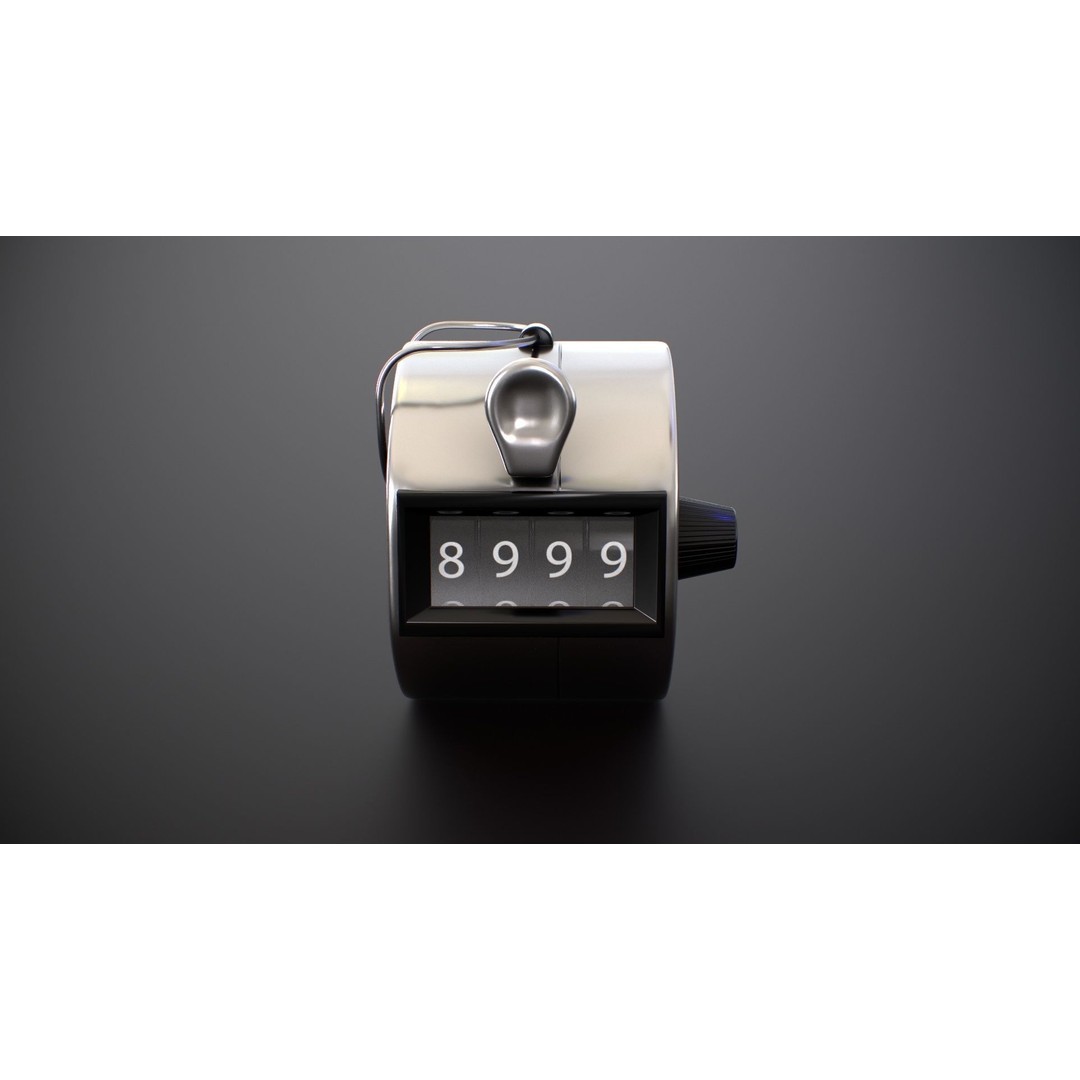 Hand Tally Counter 3D Model – Low Poly PBR Game Asset, FBX, OBJ - View 8
