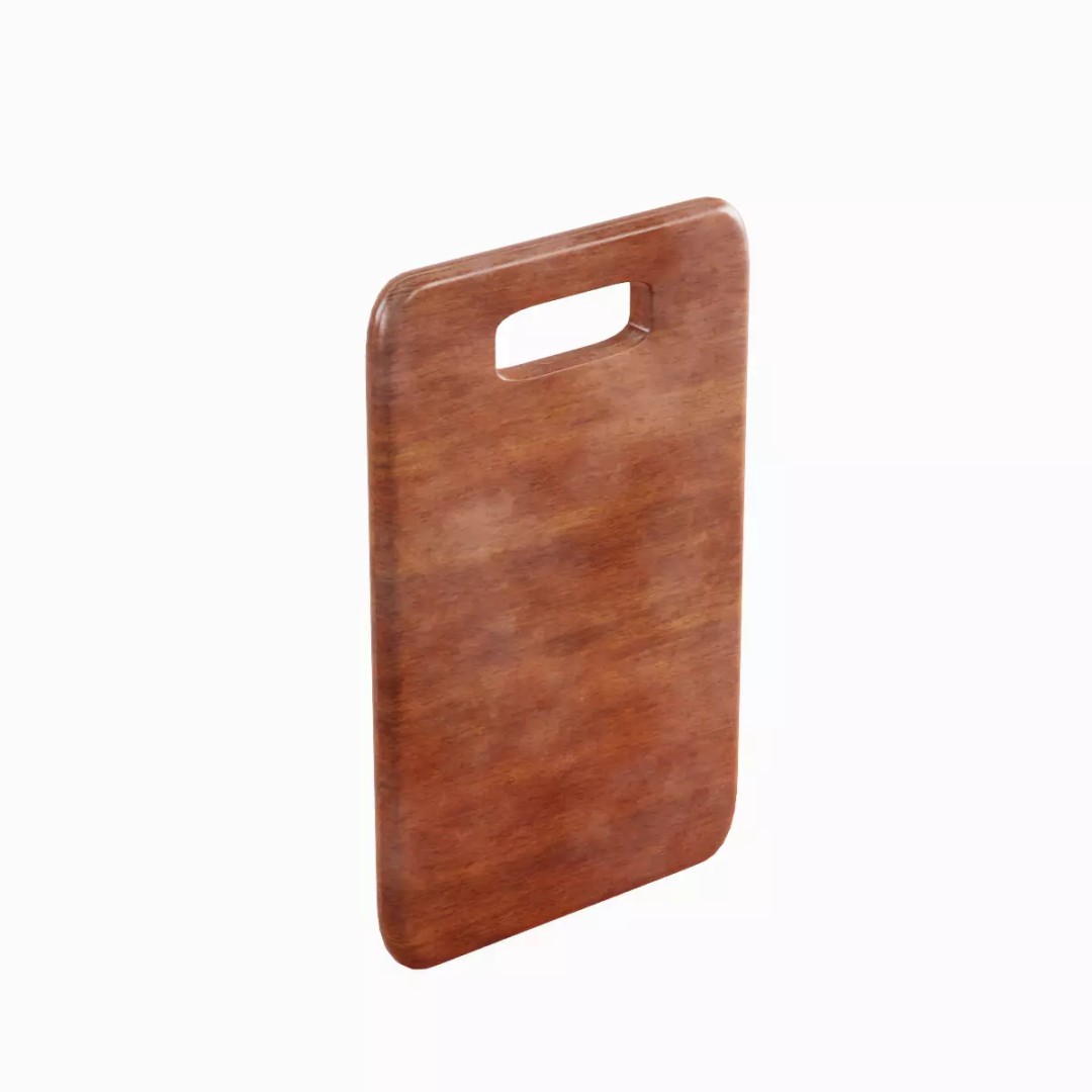 Cutting Board 3D Model – Low Poly Game Asset, PBR Textures, Blender - View 2