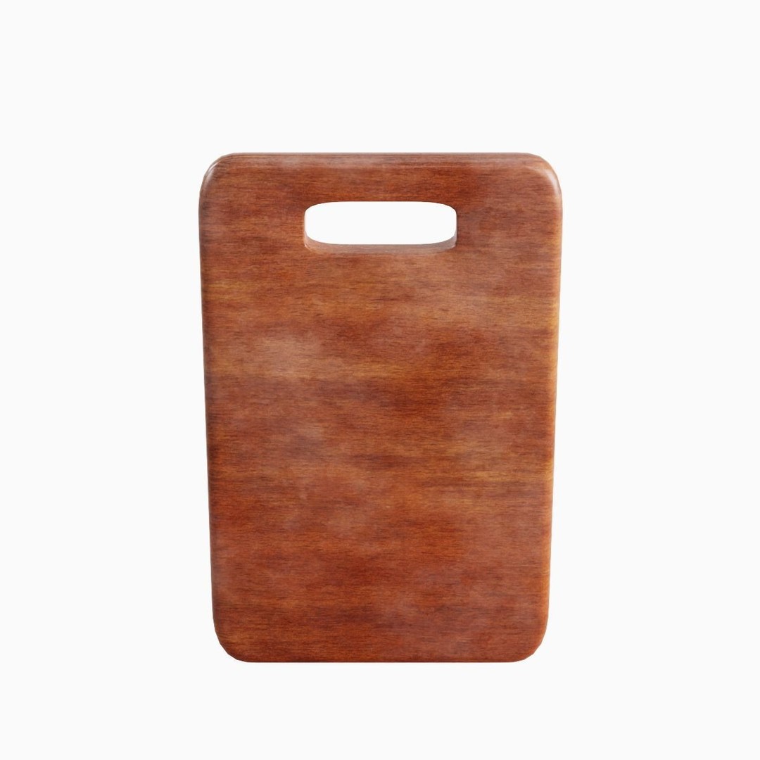 Cutting Board 3D Model – Low Poly Game Asset, PBR Textures, Blender - View 6