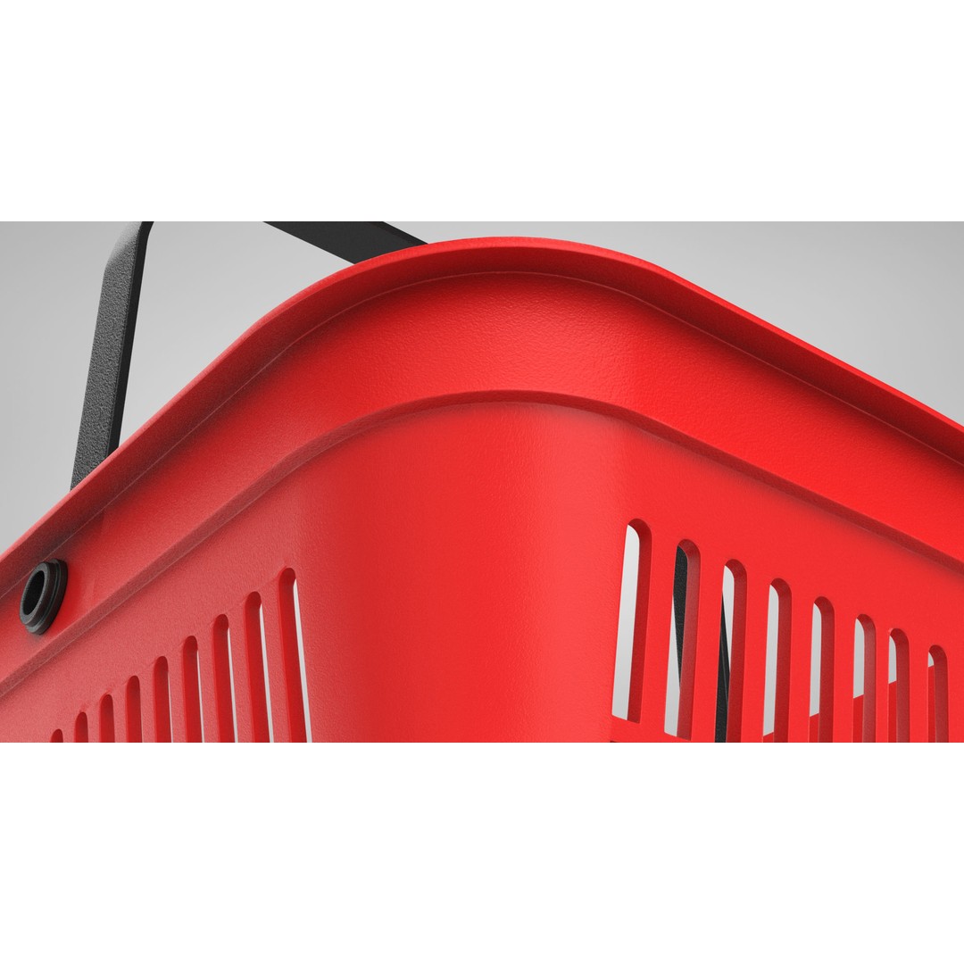 Shopping Hand Basket 3D Model – Low Poly Household Tool, FBX, PBR Textures - View 13
