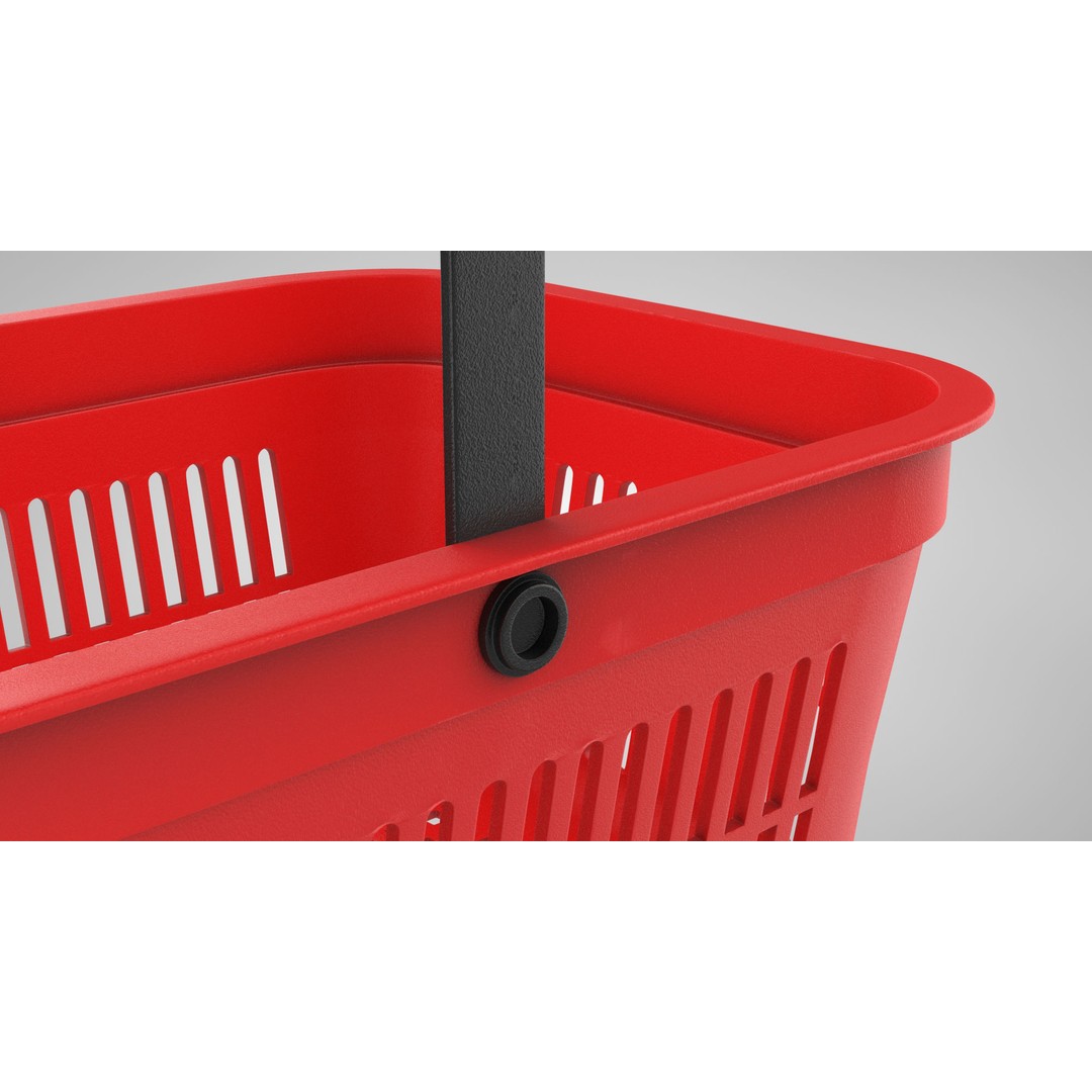 Shopping Hand Basket 3D Model – Low Poly Household Tool, FBX, PBR Textures - View 15