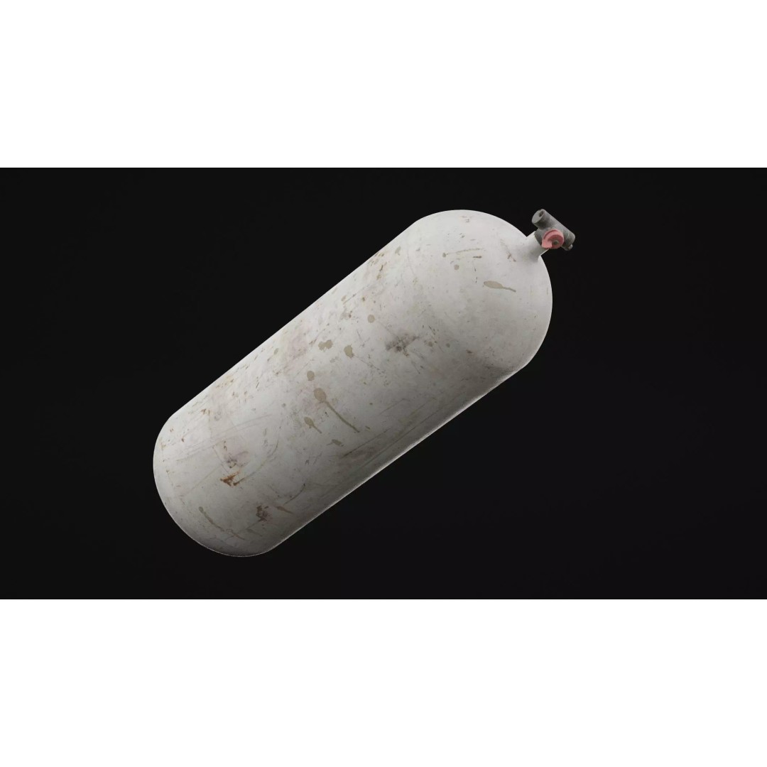 Gas Cylinder 3D Model – Low Poly PBR Asset for Industrial Use - View 2