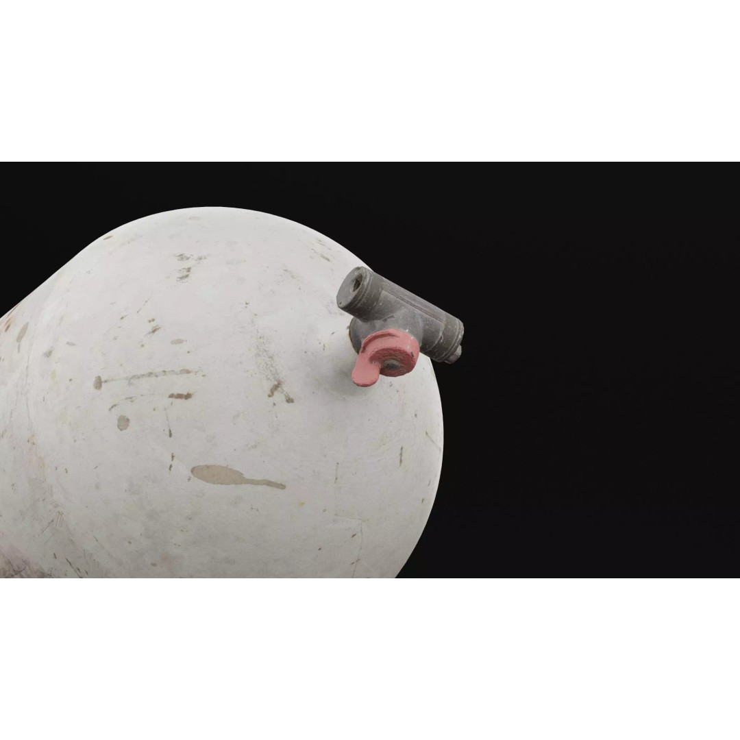 Gas Cylinder 3D Model – Low Poly PBR Asset for Industrial Use - View 3