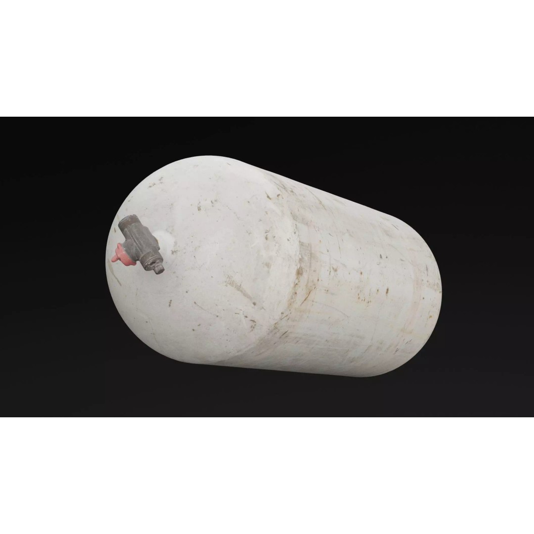 Gas Cylinder 3D Model – Low Poly PBR Asset for Industrial Use - View 6
