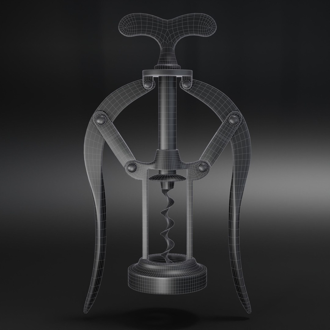 Corkscrew 3D Model – High Poly Kitchen Equipment with PBR Textures