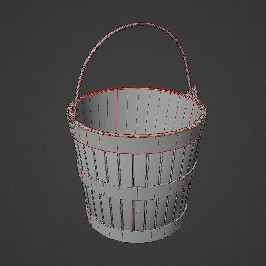 Wooden Bucket 3D Model – Low Poly Game Asset, PBR Textures, Blender - View 10