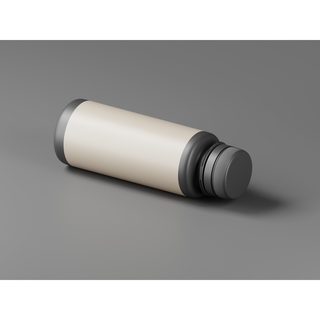 Black Cosmetic Bottle 3D Model – Low Poly PBR Asset, OBJ & FBX Formats